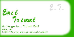 emil trimml business card